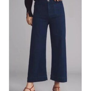 NWOT Maeve Anthropologie The Colette Wide Leg Pants- Deep Indigo Size 25